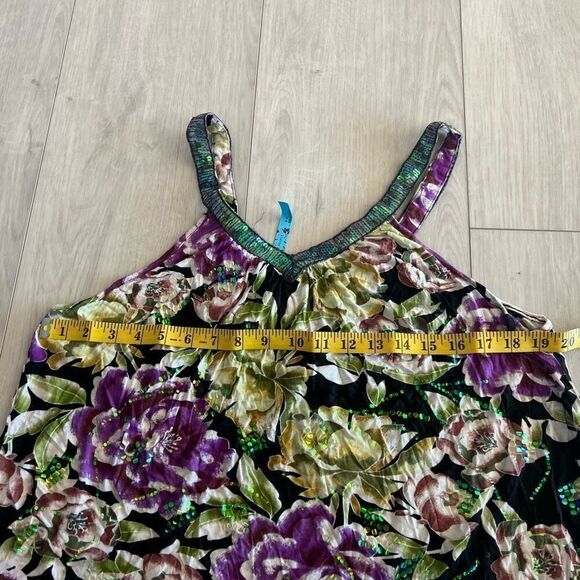 Free people | sequin floral tank top size M - Picture 4 of 7